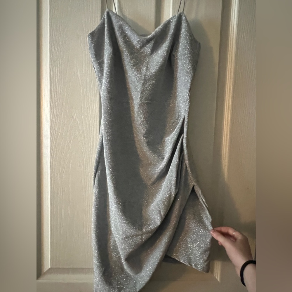 silver dress